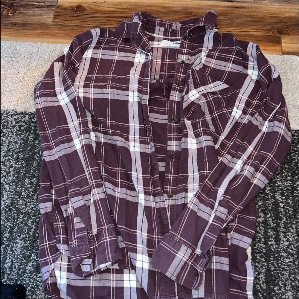 Old Navy Boyfriend flannel, size large.